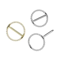 Implant Grade Titanium White CZ Hinged Clicker Nipple Shield