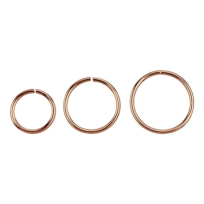 Rose Gold Plated 925 Sterling Silver Seamless Nose Ring Hoop
