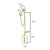 Pair of 316L Surgical Steel White CZ Cross Chain Dangle Earring Studs