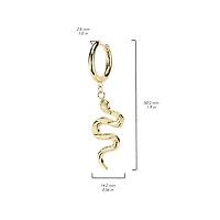 Pair of 316L Surgical Steel Slithering Snake Dangle Hoop Earrings