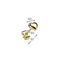 Pair of 316L Surgical Steel Gold PVD Heart Stud Earrings