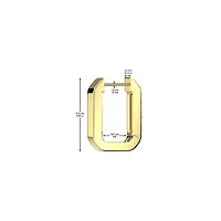 Pair of 316L Surgical Steel Rectangle Squared Hoop Earrings