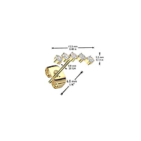 Pair of 316L Surgical Steel Gold PVD Curved White CZ Stud Earrings