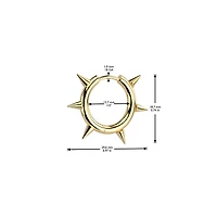 Pair of 316L Surgical Steel Gold PVD Thin Spike Hinged Hoop Earring