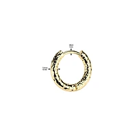 Pair of 316L Surgical Steel Gold PVD Hammered Hinged Hoop Earrings