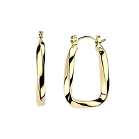 Pair of 316L Surgical Steel Gold PVD Twisted Large Hinged Hoop Earrings