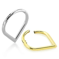 316L Surgical Steel Gold PVD V Shape Hinged Clicker Hoop