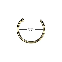 Implant Grade Titanium Gold PVD Nose Hoop Ring With Bar Stopper
