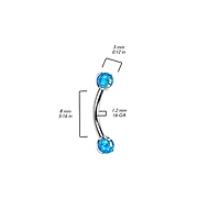 Implant Grade Titanium Opal Internally Threaded Curved Barbell