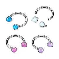 Implant Grade Titanium Opal Internally Threaded Horseshoe