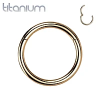 Implant Grade Titanium Rose Gold PVD Hinged Clicker Segment Cartilage Hoop Ring