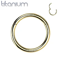 Implant Grade Titanium Gold PVD Hinged Clicker Segment Cartilage Hoop Ring