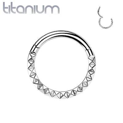 Implant Grade Titanium Ridged Design Hinged Hoop Septum Clicker Ring