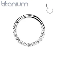 Implant Grade Titanium Ridged Design Hinged Hoop Septum Clicker Ring