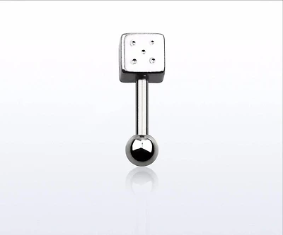 Ball Back Surgical Steel Dice Ear Cartilage Tragus Barbell Ring