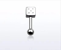 Ball Back Surgical Steel Dice Ear Cartilage Tragus Barbell Ring