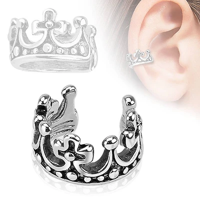 Brass Crown Non Piercing Ear Cuff Hoop