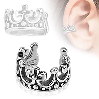 Brass Crown Non Piercing Ear Cuff Hoop