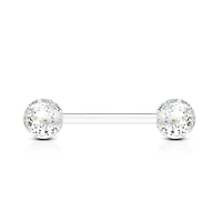 Clear Glitter Acrylic Straight Barbell