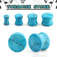 Double Flared Blue Turquoise Stone Plugs