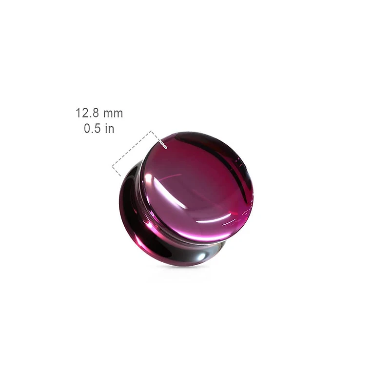Double Flared Burgundy Saddle Glass Plugs