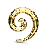 Gold Plated Surgical Steel Spiral Stretcher Taper Ear Gauges