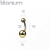 Implant Grade Titanium Black PVD Ball Stud Belly Ring