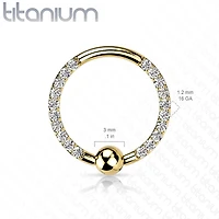 Implant Grade Titanium Black PVD Front Facing VM CZ Pave CBR Hoop Ring