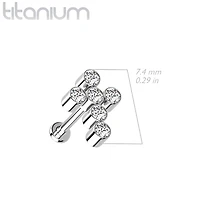 Implant Grade Titanium Gold PVD Internally Threaded White Cross Labret