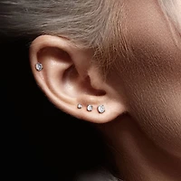 Implant Grade Titanium Rose Gold PVD Threadless Push In Labret Flat Back CZ Stud