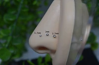 Implant Grade Titanium Threadless Push In Nose Ring White CZ Stud with Flat Back