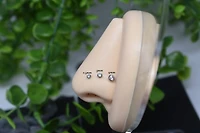 Implant Grade Titanium Threadless Push In Nose Ring White CZ Stud with Flat Back