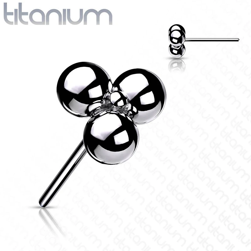 Implant Grade Titanium Threadless Push In Tragus/Cartilage Trillium Labret Stud