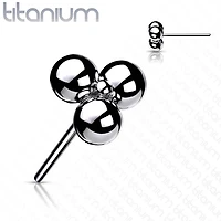 Implant Grade Titanium Threadless Push In Tragus/Cartilage Trillium Labret Stud