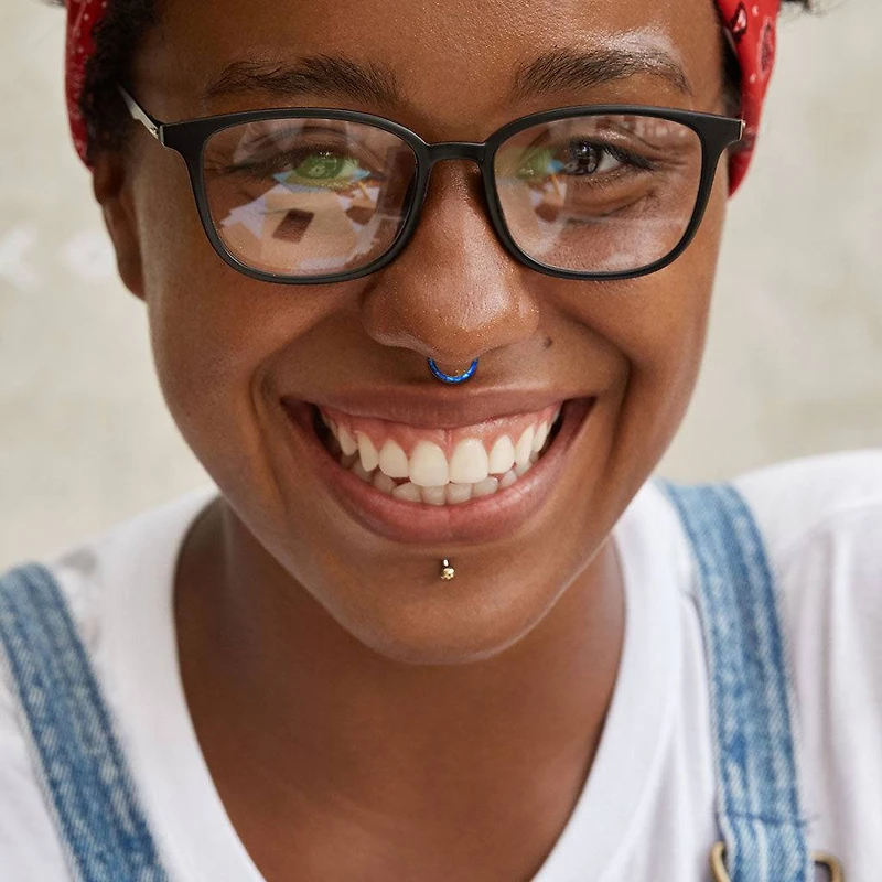 Implant Grade Titanium Opal Inlay Septum Daith Clicker Hinged Hoop Ring