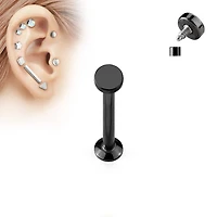 Internally Threaded Round Surgical Steel Black PVD Labret