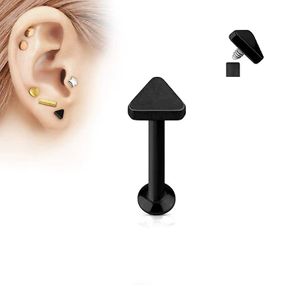 Internally Threaded Triangle Top Surgical Steel Black PVD Labret