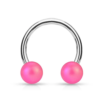 Matte Acrylic Balls Surgical Steel Horseshoe