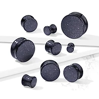 Organic Natural Blue Sand Double Flared Saddle Stone Plugs