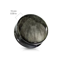 Organic Natural Golden Obsidian Double Flared Saddle Stone Plugs