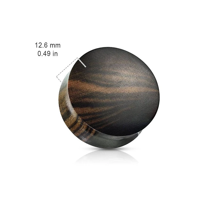Organic Natural Striped Ebony Wood Double Flared Ear Plugs Spacers Gauges