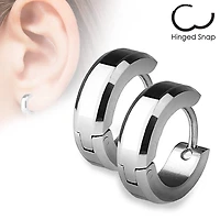 Pair of 316L Surgical Steel Beveled Edge Hoop Earrings