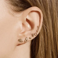 Pair of 925 Sterling Silver Gold PVD Bumble Bee Minimal Earrings