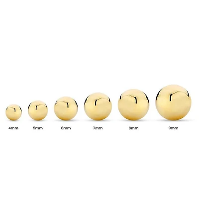 Pair of 925 Sterling Silver Gold PVD Dainty Ball Minimal Earring Studs