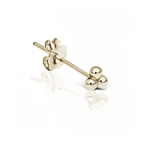 Pair of 925 Sterling Silver Gold PVD Tiny Plain Trillium Minimal Earrings