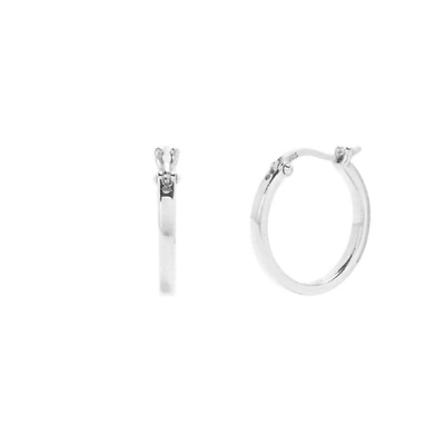 Pair of 925 Sterling Silver Thin Minimal Hoop Earrings