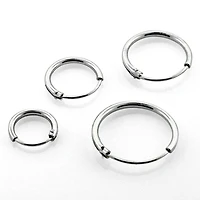 Pair of 925 Sterling Silver Thin Sleeper Hinged Hoop Earrings