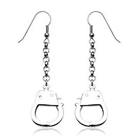 Pair of Surgical Steel Dangle Handcuff Hook Earrings