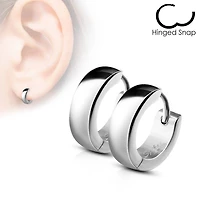 Pair of Surgical Steel Rounded Hinged Hoop Earrings