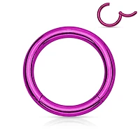 Purple Surgical Steel Hinged CBR Helix Tragus Cartilage Septum Hoop Ring